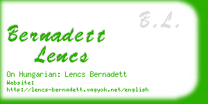 bernadett lencs business card